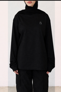 Relaxed Long Sleeve Top Black