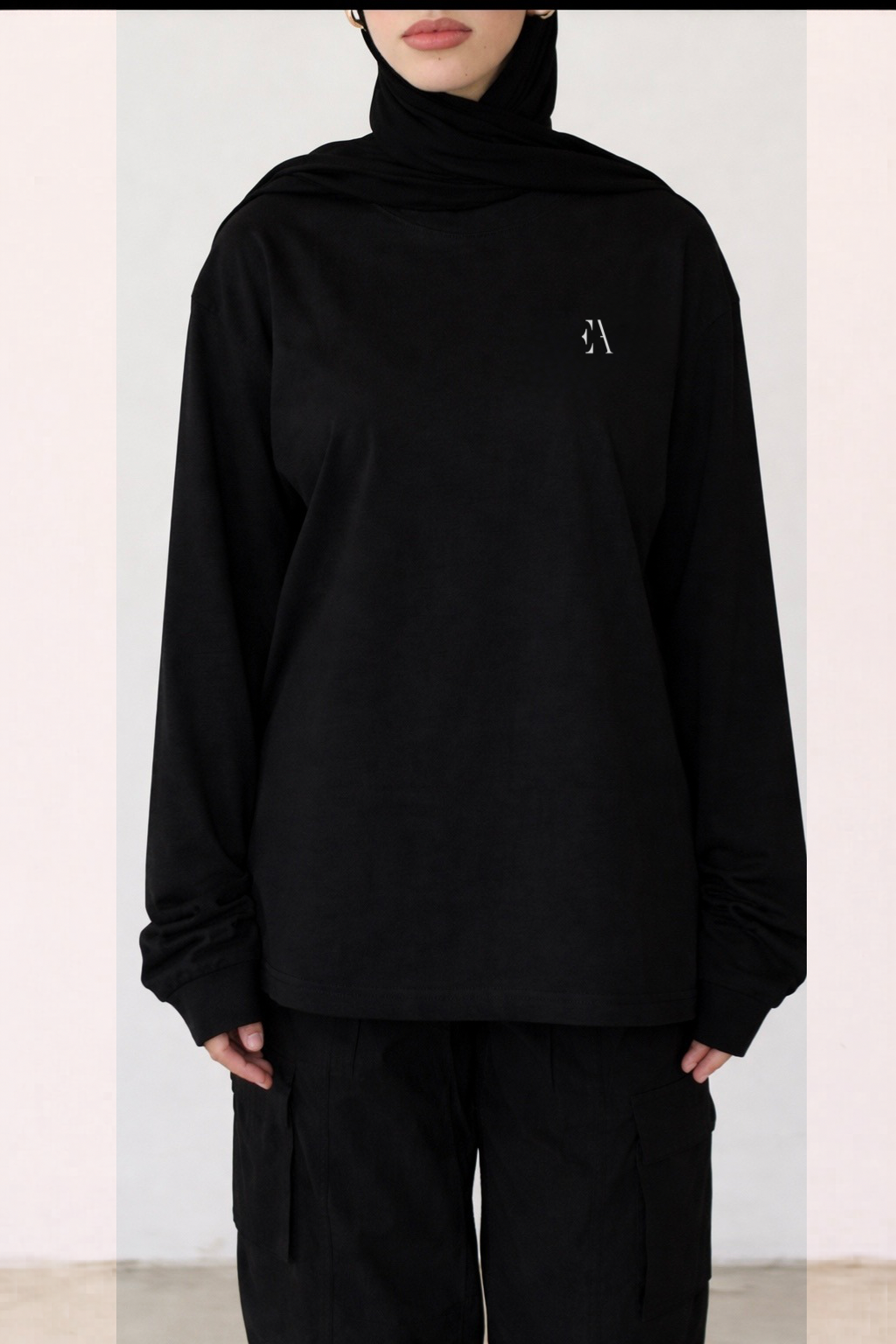 Relaxed Long Sleeve Top Black