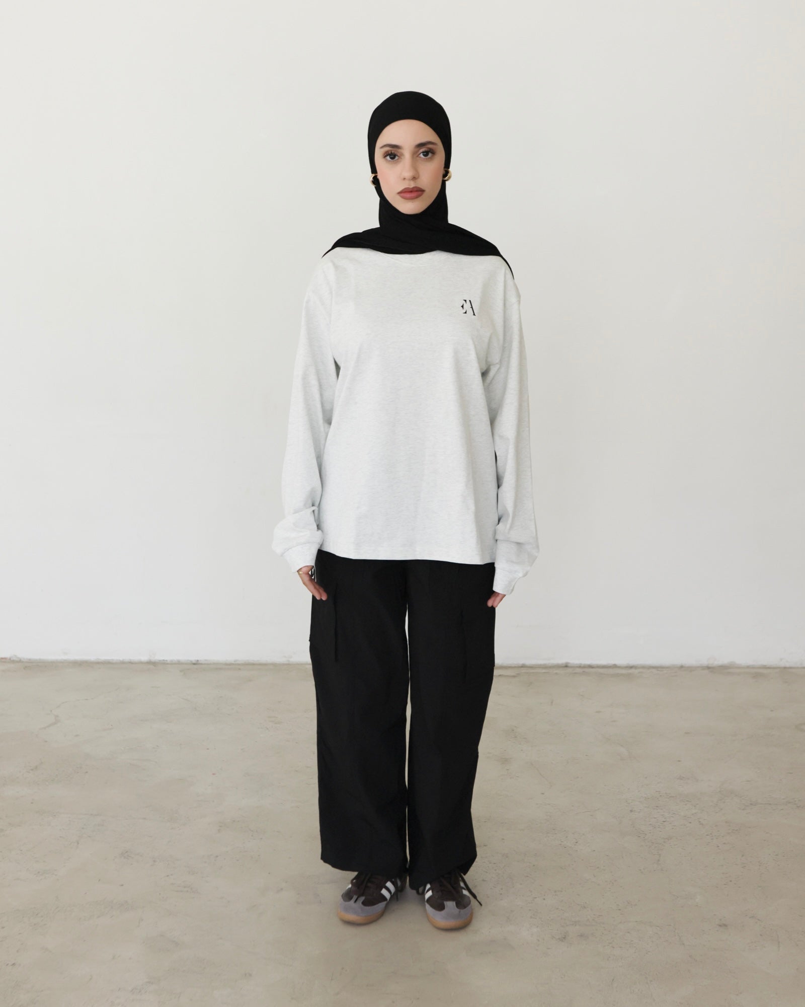 Relaxed Long Sleeve Top Grey