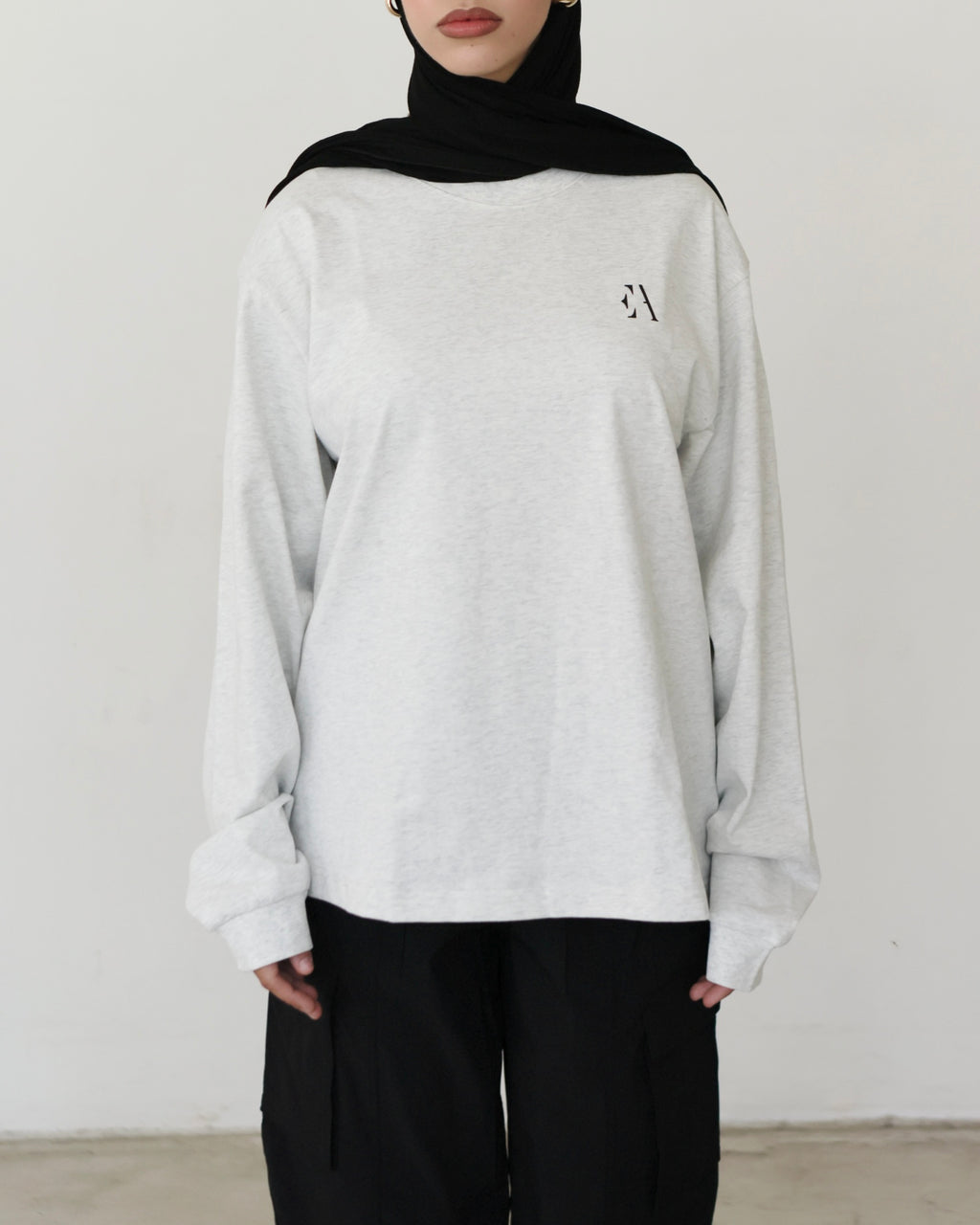 Relaxed Long Sleeve Top Grey