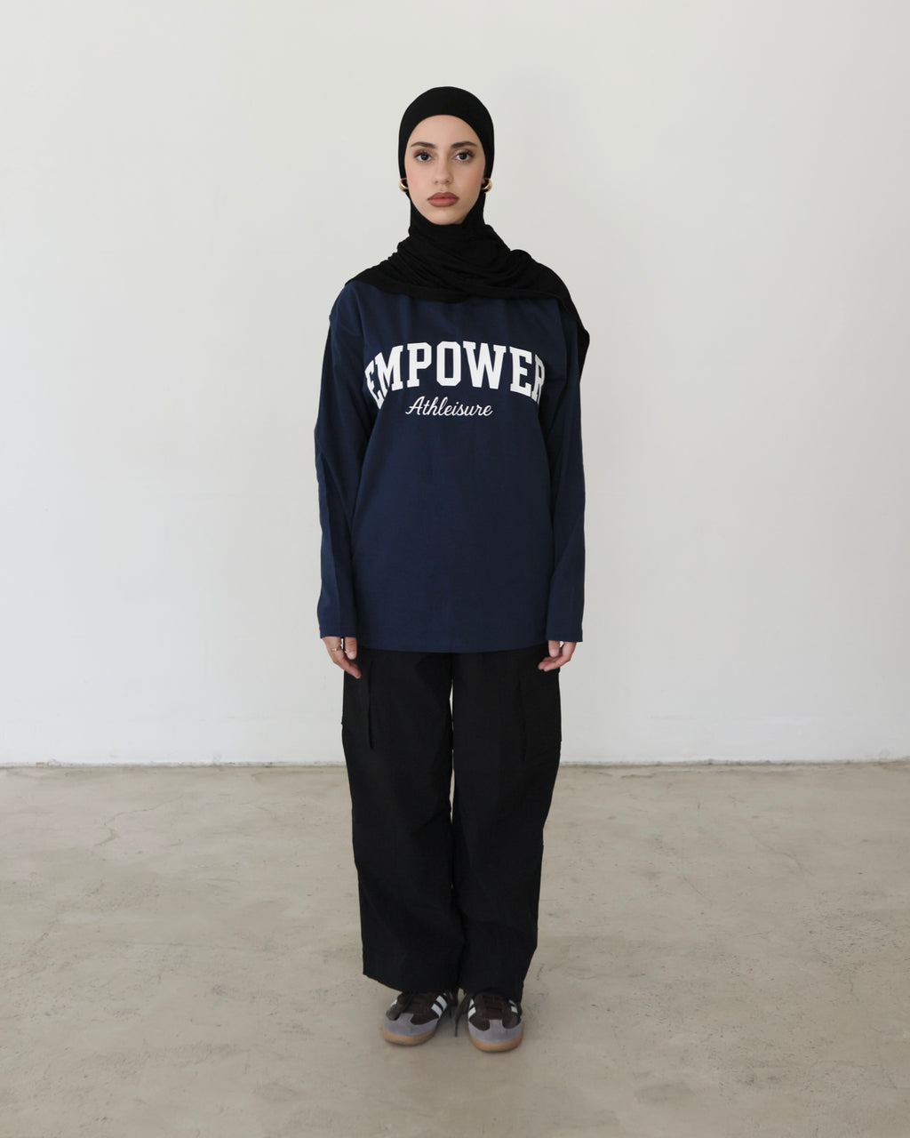 Casual Long Sleeve Top Navy