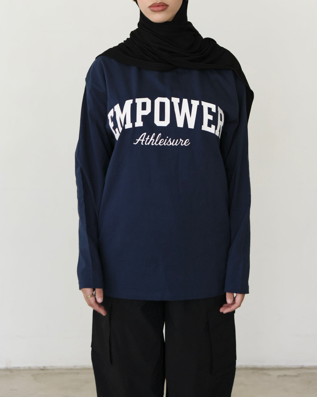 Casual Long Sleeve Top Navy