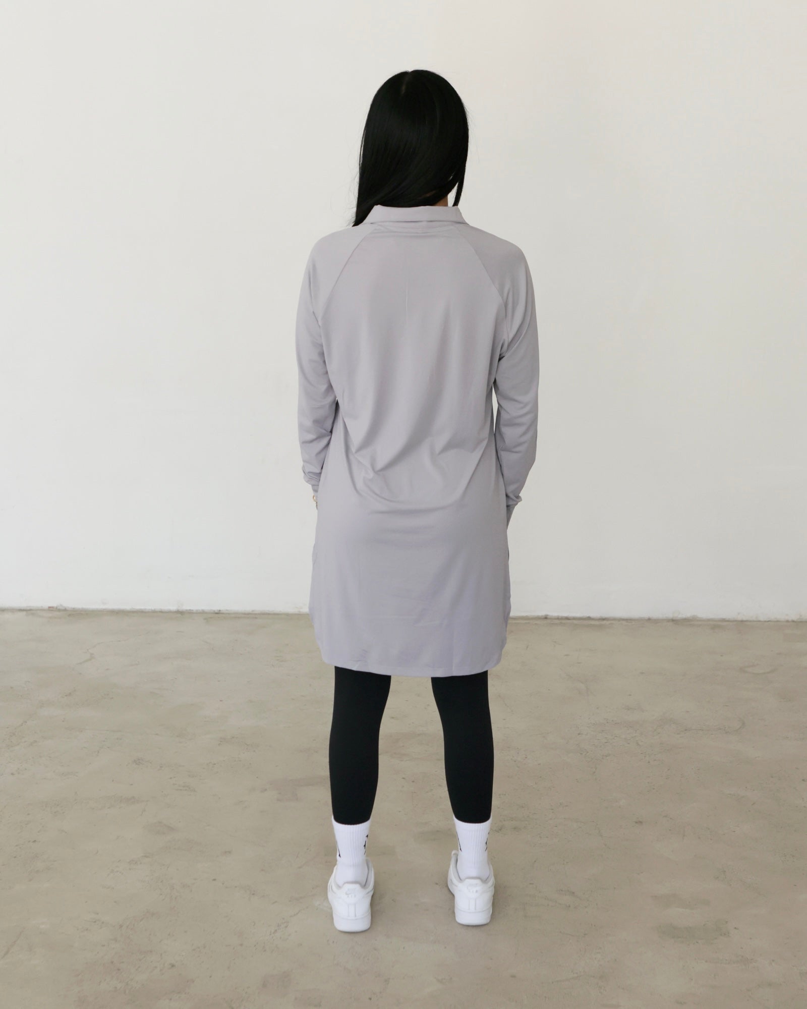 Essential Half-Zip Top Grey